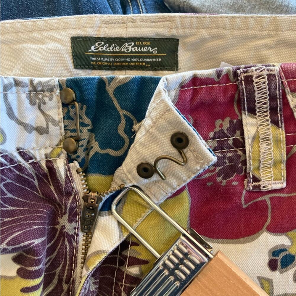 Eddie Bauer Vintage Y2K Floral Denim Skirt Size 8 - Picture 7 of 8